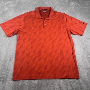 Nike Tiger Woods Collection Polo Shirt Mens Large Red Dri-FIT Golf Performance